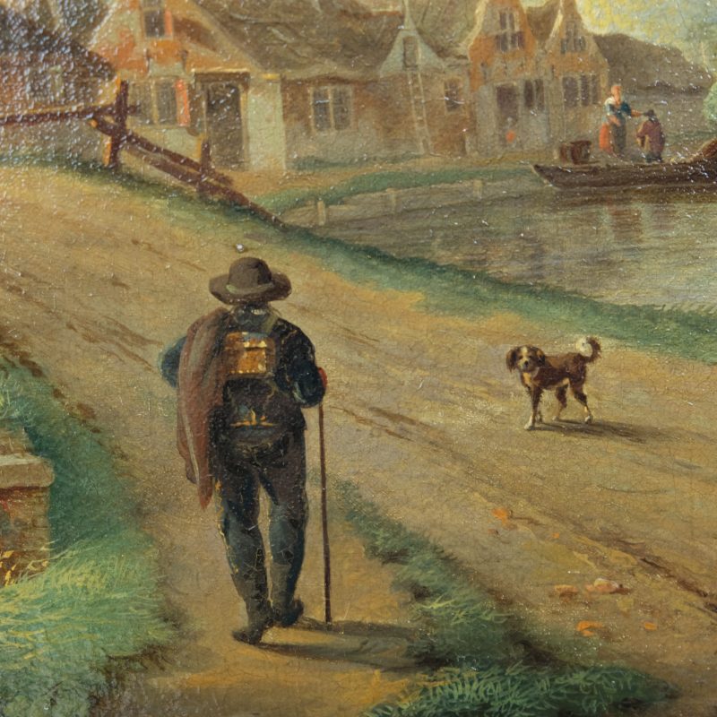 Andries Vermeulen 1763-1814 - Fishing on a summer day., Oil on canvas - detail 7
