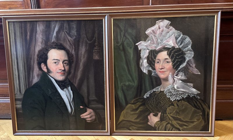 P.C. Wonder 1777-1852 - Portraits of Cornelis Schalij Mayor of Jutphaas and his wife Adriana van Veen signed and dated 1830, Oil on canvas