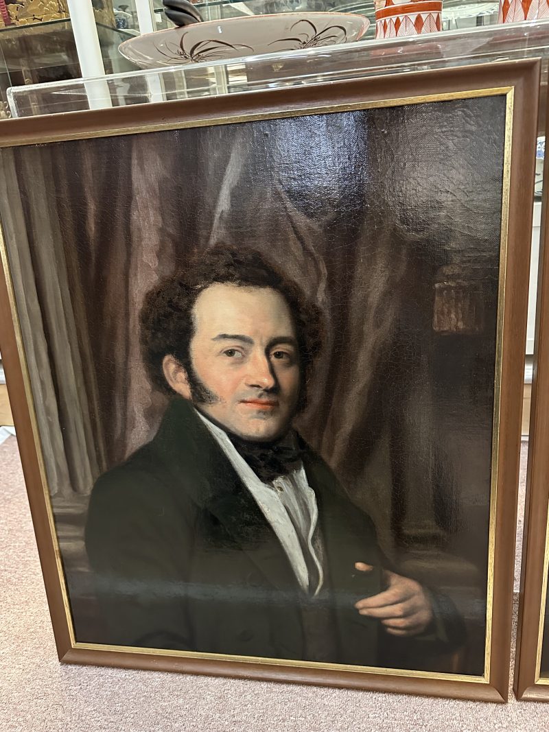 P.C. Wonder 1777-1852 - Portraits of Cornelis Schalij Mayor of Jutphaas and his wife Adriana van Veen signed and dated 1830, Oil on canvas - detail 2