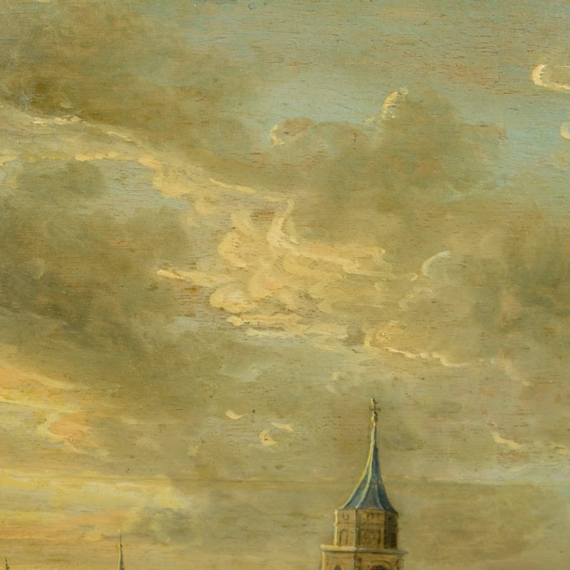 Jacob Classon 1658-1675 - View on Scheveningen, Oil on panel - detail 6