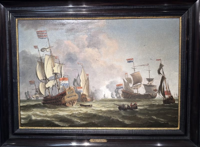 Ludolf Backhuysen 1631-1708 - Dutch fleet in a light breeze, oil on canvas