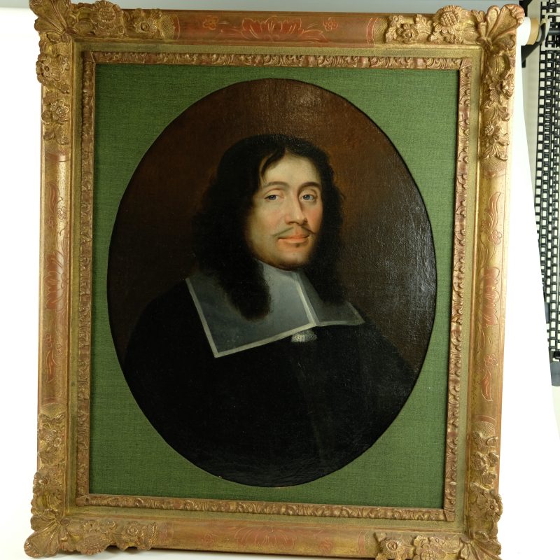 Pair oval portraits Dutch 18th century - pair antique portraits oval shaped nicely framed, oil on canvas - detail 5