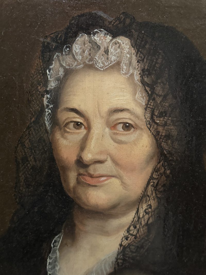 Pair oval portraits Dutch 18th century - pair antique portraits oval shaped nicely framed, oil on canvas - detail 6