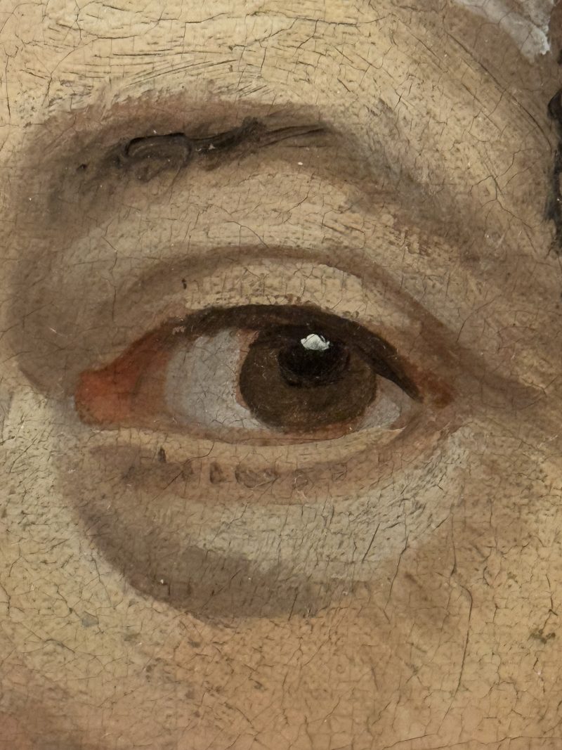 Pair oval portraits Dutch 18th century - pair antique portraits oval shaped nicely framed, oil on canvas - detail 8