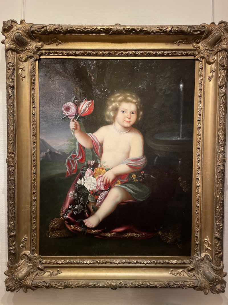 Samuel van Hoogstraten 1627-1678 attr. - Child holding flowers, oil on canvas