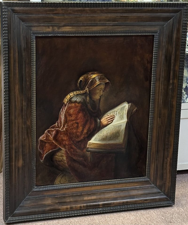 Willem Stad 1873-1953 after Rembrandt - The prophetess Anna, Oil on canvas