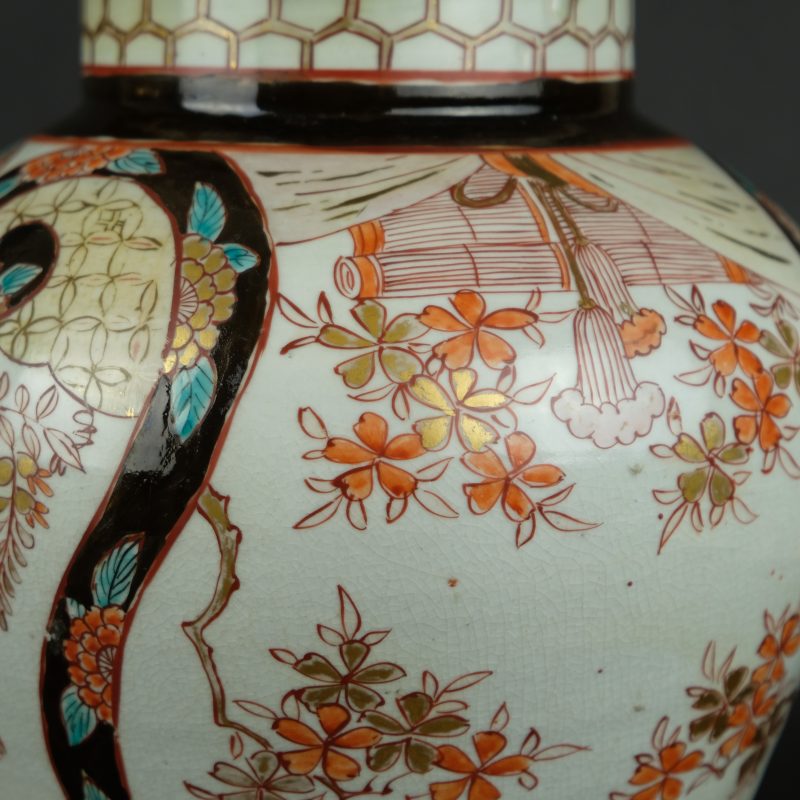 Early Imari / Arita japanese vase 5-color with ladies Edo early 18th Century, Edo 1603-1868, early 18th century. - detail 5
