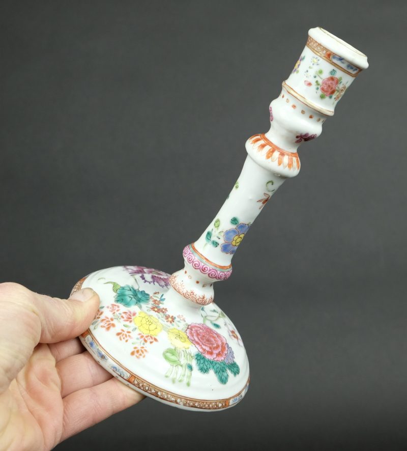 Famille Rose candle stick 18th century, 18th century - detail 5