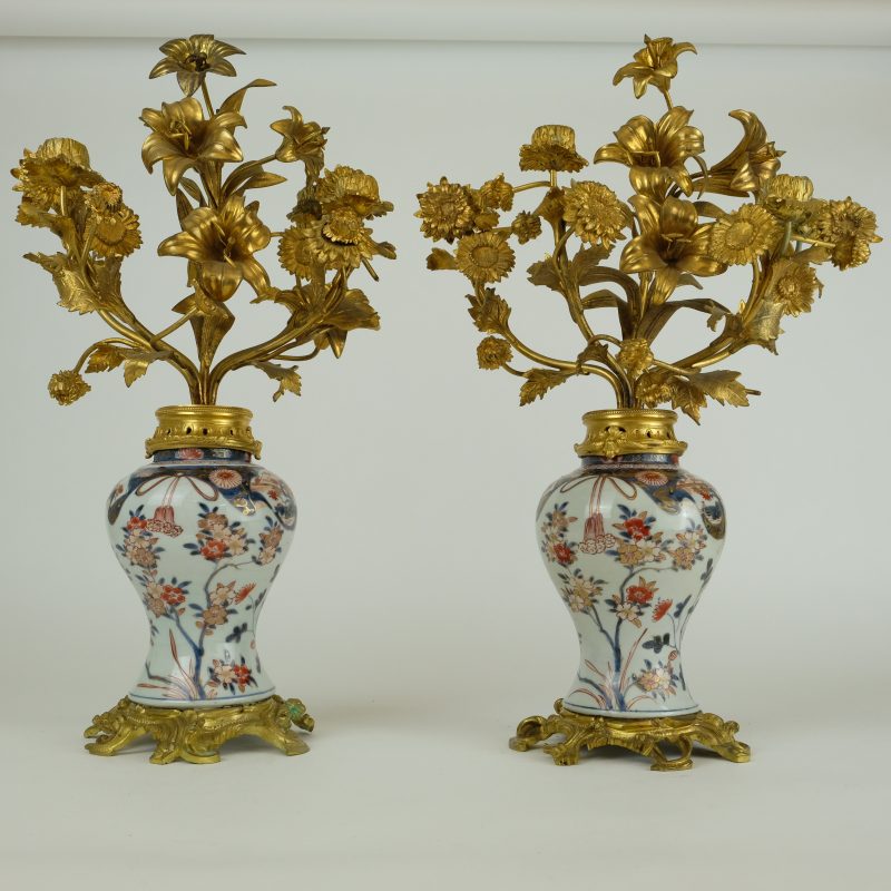 Japanese Imari 18th century gilt mounted flower vases, 18th century, the gilt mounting european and of later date - detail 6
