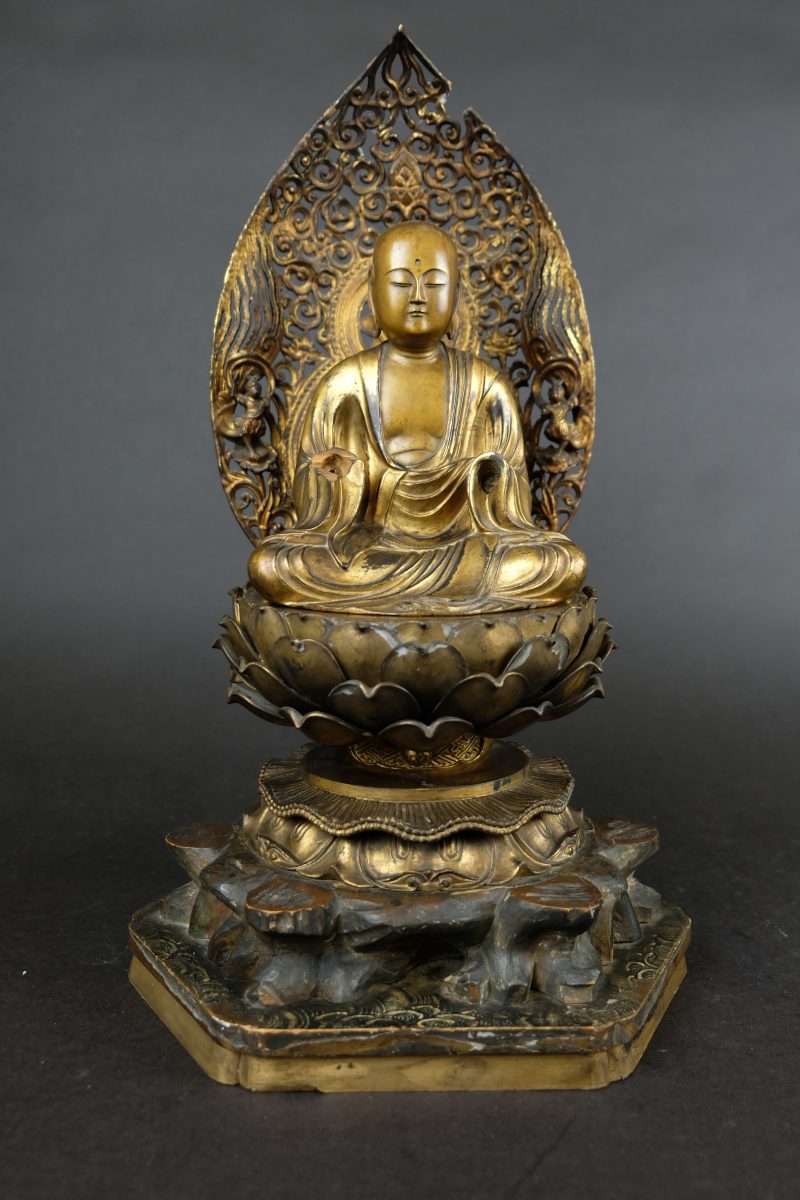 Japanese Buddha on lotus, 19th century