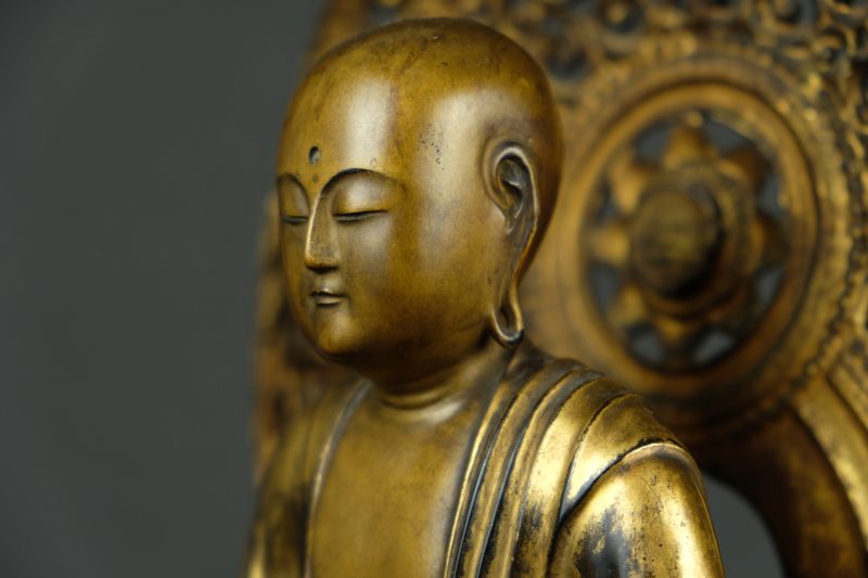 Japanese Buddha on lotus, 19th century - detail 1