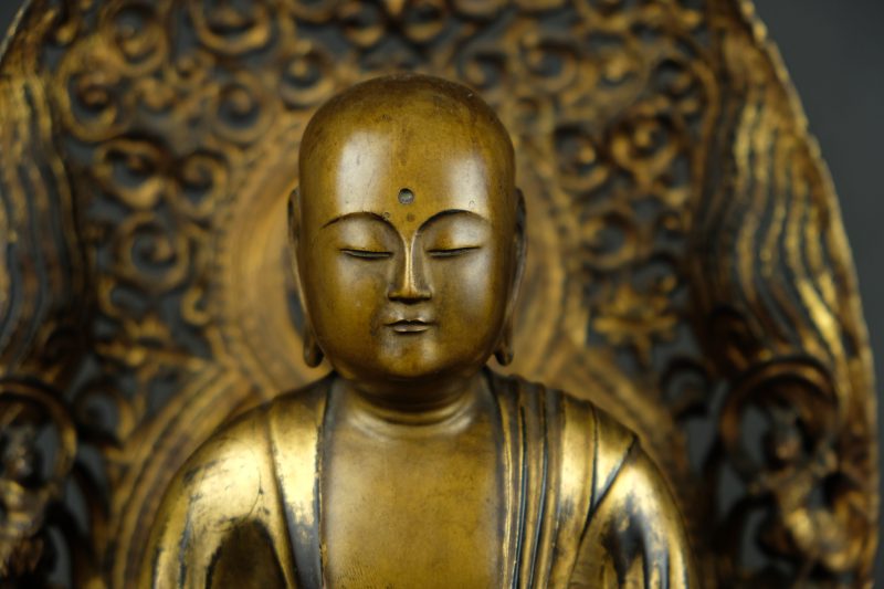 Japanese Buddha on lotus, 19th century - detail 2