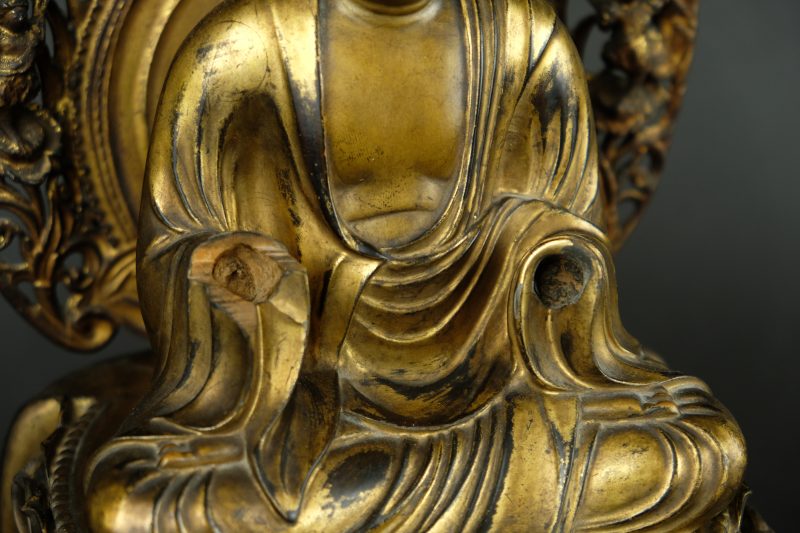 Japanese Buddha on lotus, 19th century - detail 4