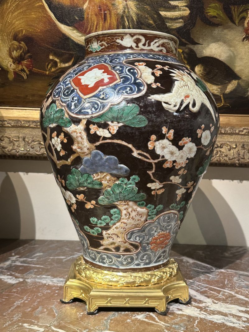 Large Arita Imari Japanese vase edo 17th century with gilt bronze mounted foot, Edo period, 17th century - detail 3