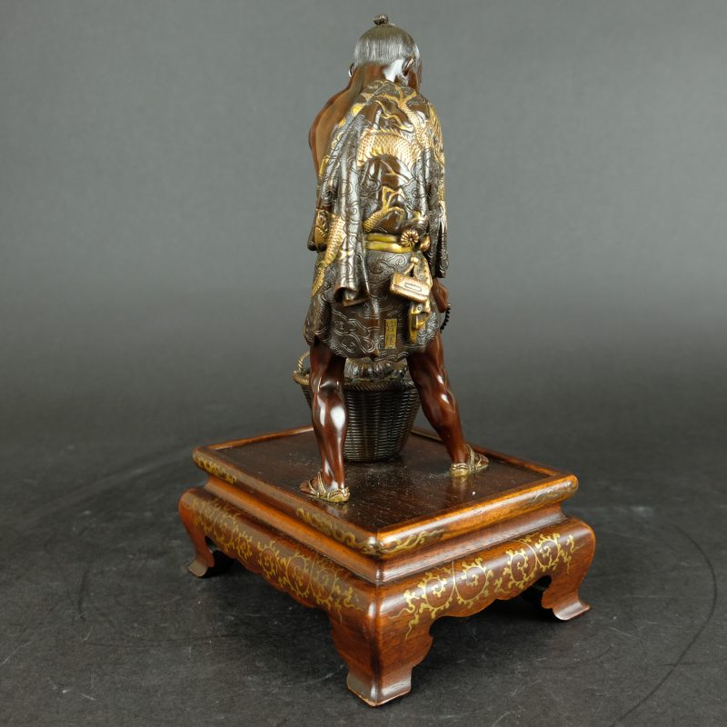 Miyao bronze figure of a vegetable salesman, 19th century - detail 10