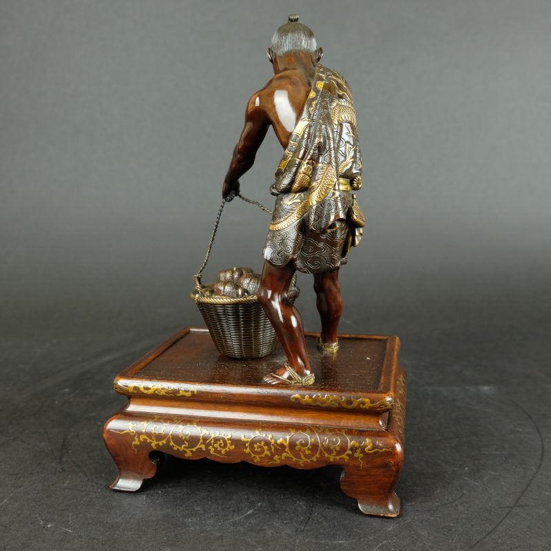 Miyao bronze figure of a vegetable salesman, 19th century - detail 11