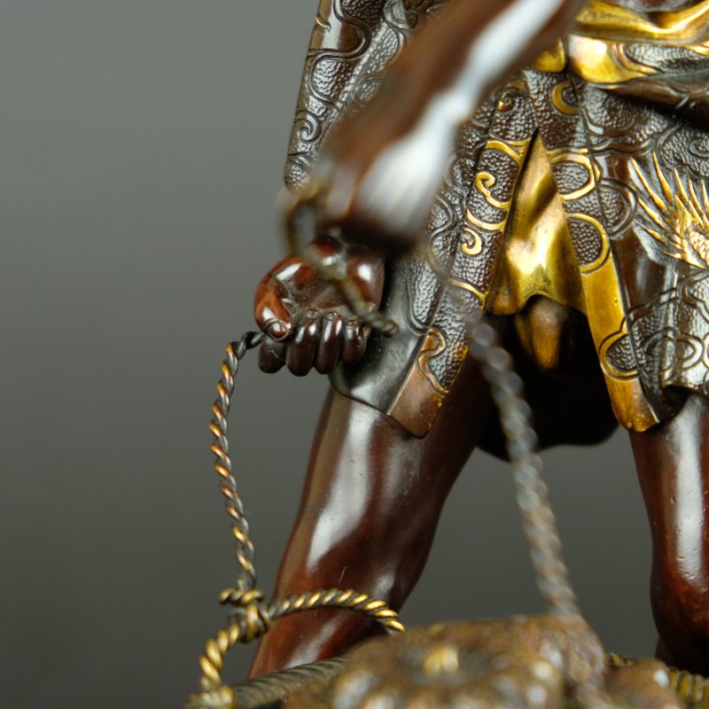 Miyao bronze figure of a vegetable salesman, 19th century - detail 3