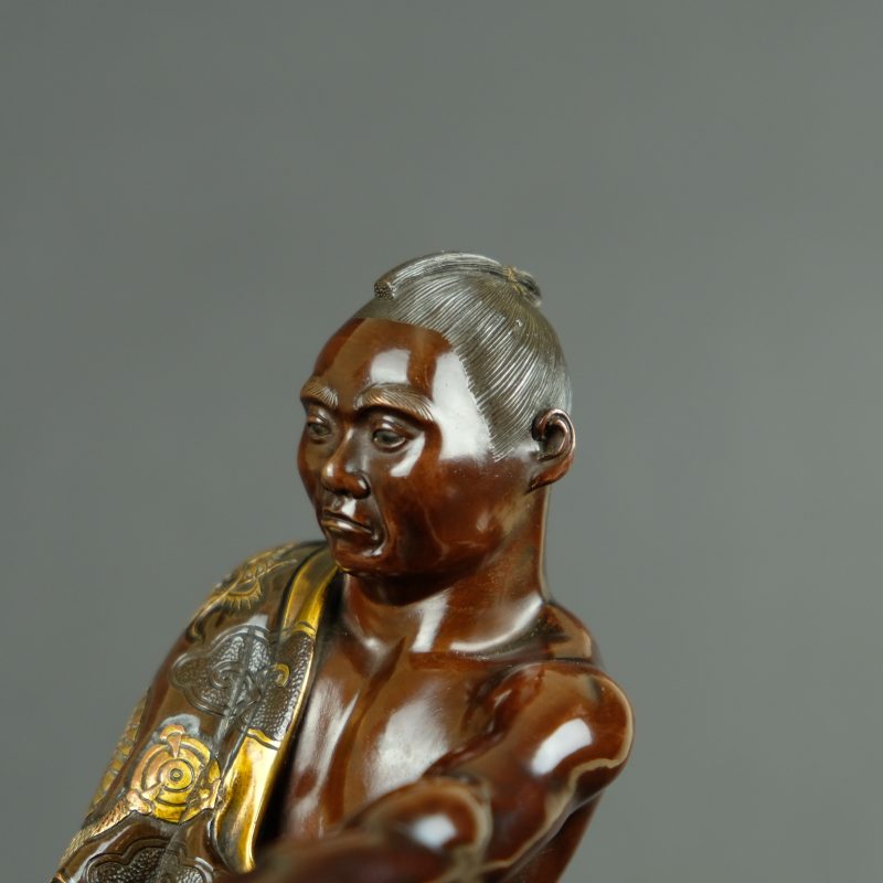 Miyao bronze figure of a vegetable salesman, 19th century - detail 4