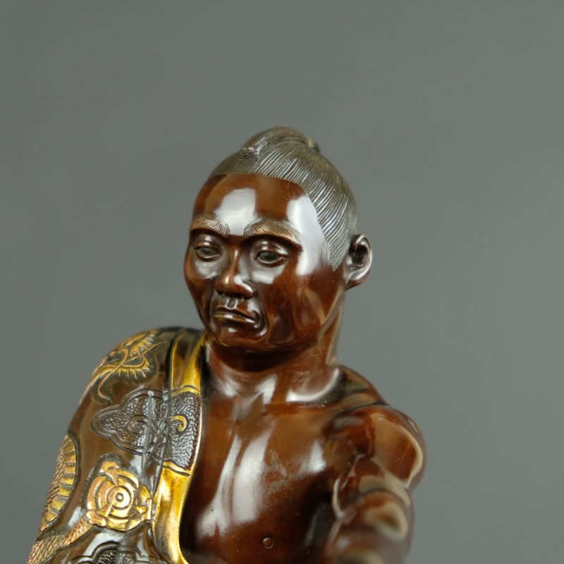 Miyao bronze figure of a vegetable salesman, 19th century - detail 5