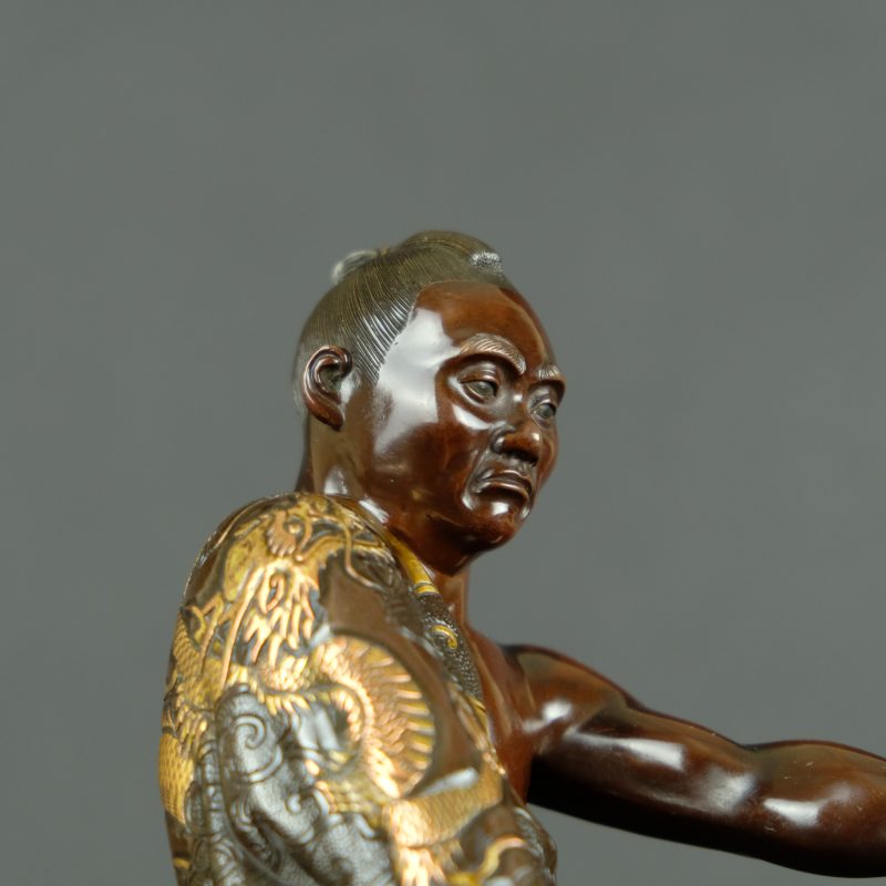 Miyao bronze figure of a vegetable salesman, 19th century - detail 7