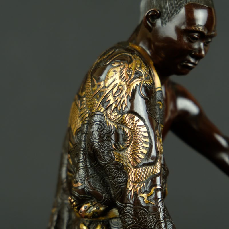Miyao bronze figure of a vegetable salesman, 19th century - detail 8