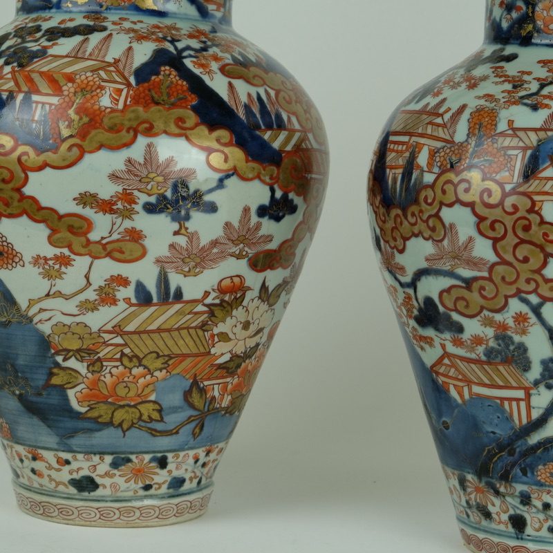Pair 18th century japanese Imari cockerel vases, early 18th century - detail 6