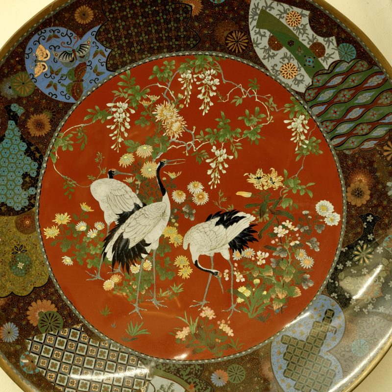 Very Large Cloisonné Charger Japanese Meiji Period 67cm - detail 3