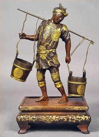Water Carrier Miyao Bronze Japan, 19th century, Meiji period